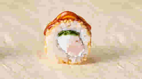 Блюдо Ролл с креветкой и хрустящими шариками Том ям меню Галерея Суши Ролл с креветкой и хрустящими шариками Том ям - Роллы - Галерея Суши, Чита