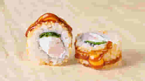 Блюдо Ролл с креветкой и хрустящими шариками Том ям меню Галерея Суши Ролл с креветкой и хрустящими шариками Том ям - Роллы - Галерея Суши, Чита